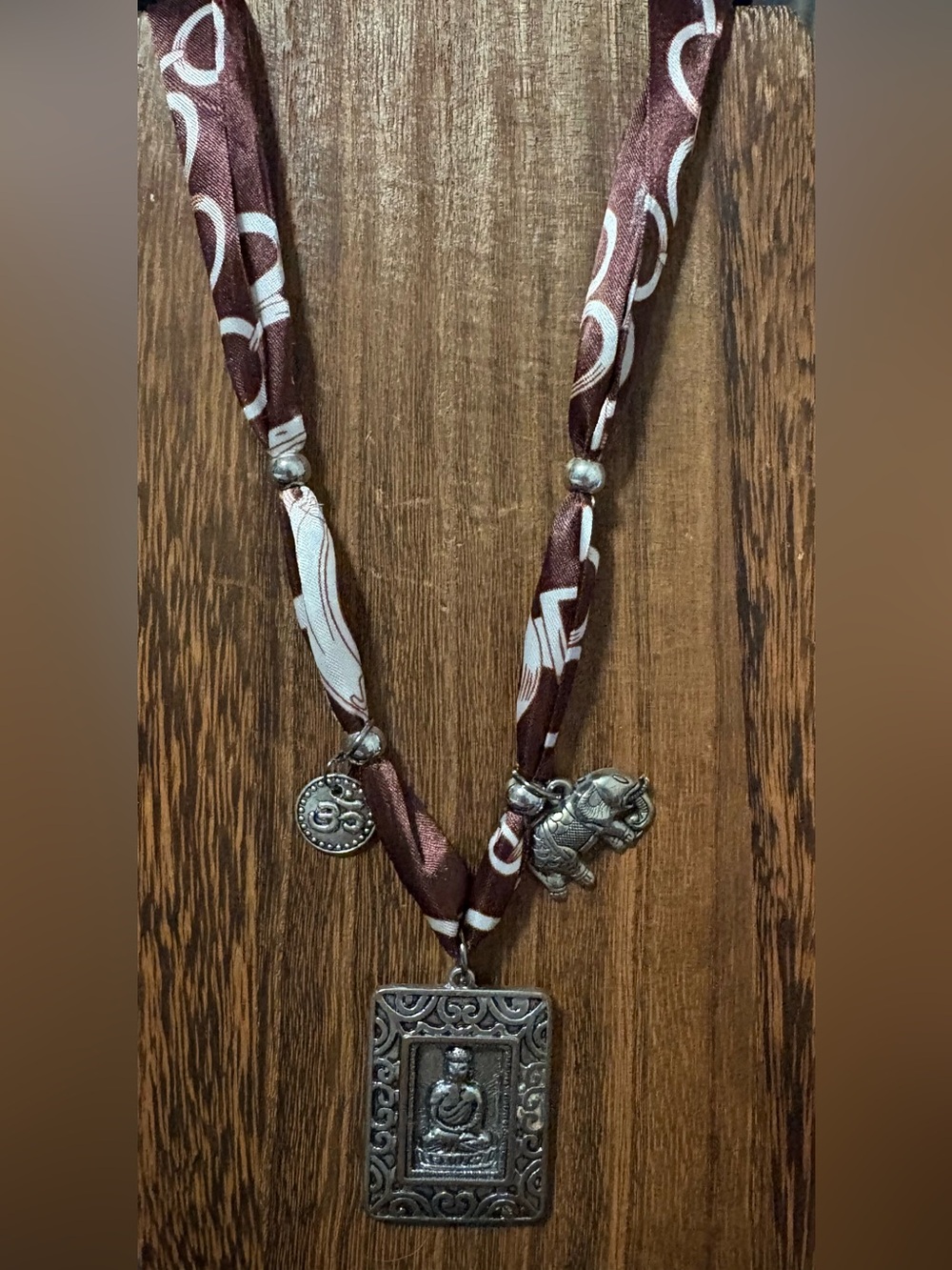 handmade silky tie charm necklace